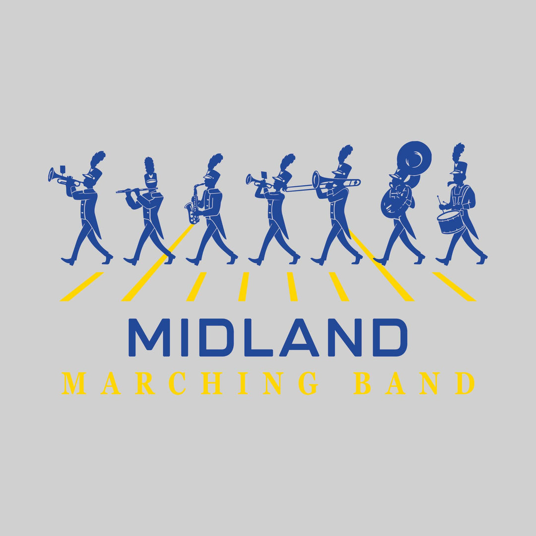 Midland Chemics - Marching Band - Marching Band Silhouettes with Yard Lines
