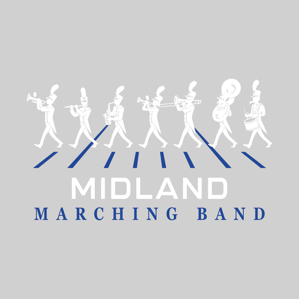 Midland Chemics - Marching Band - Marching Band Silhouettes with Yard Lines