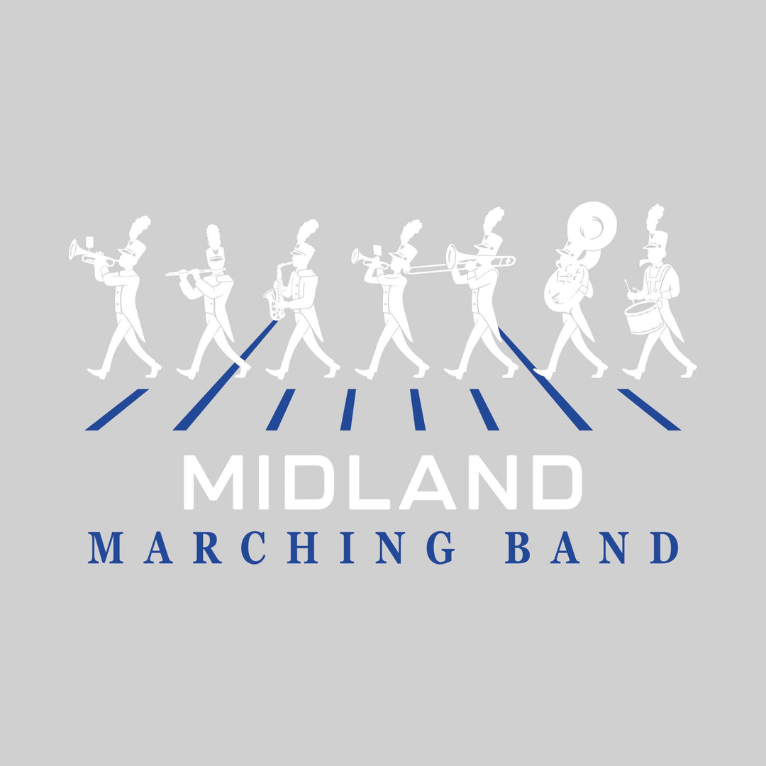 Midland Chemics - Marching Band - Marching Band Silhouettes with Yard Lines