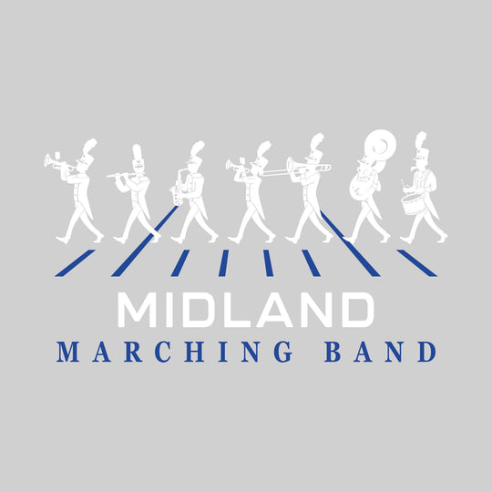 Midland Chemics - Marching Band - Marching Band Silhouettes with Yard Lines