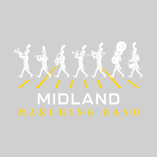Midland Chemics - Marching Band - Marching Band Silhouettes with Yard Lines
