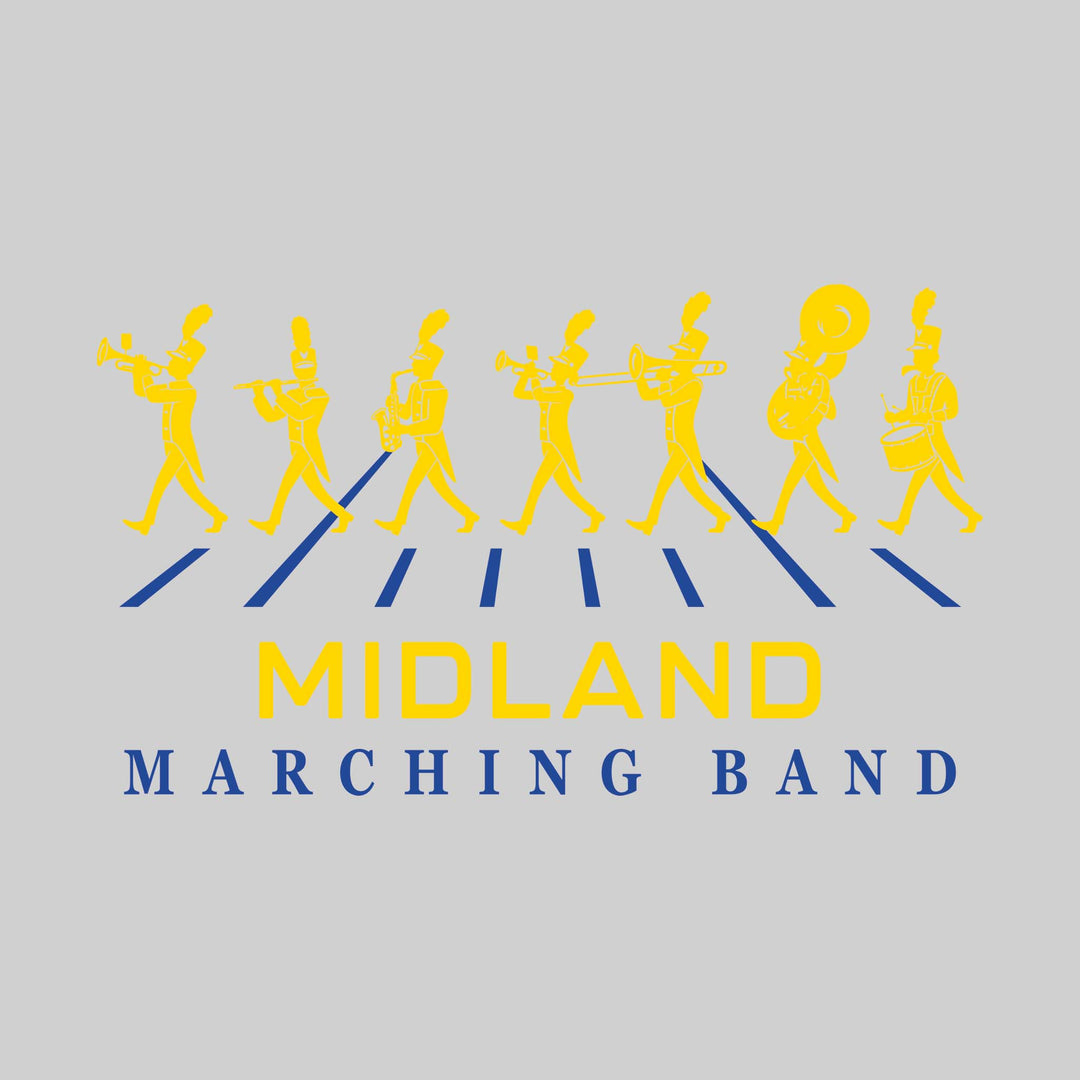 Midland Chemics - Marching Band - Marching Band Silhouettes with Yard Lines