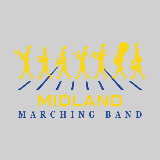 Midland Chemics - Marching Band - Marching Band Silhouettes with Yard Lines