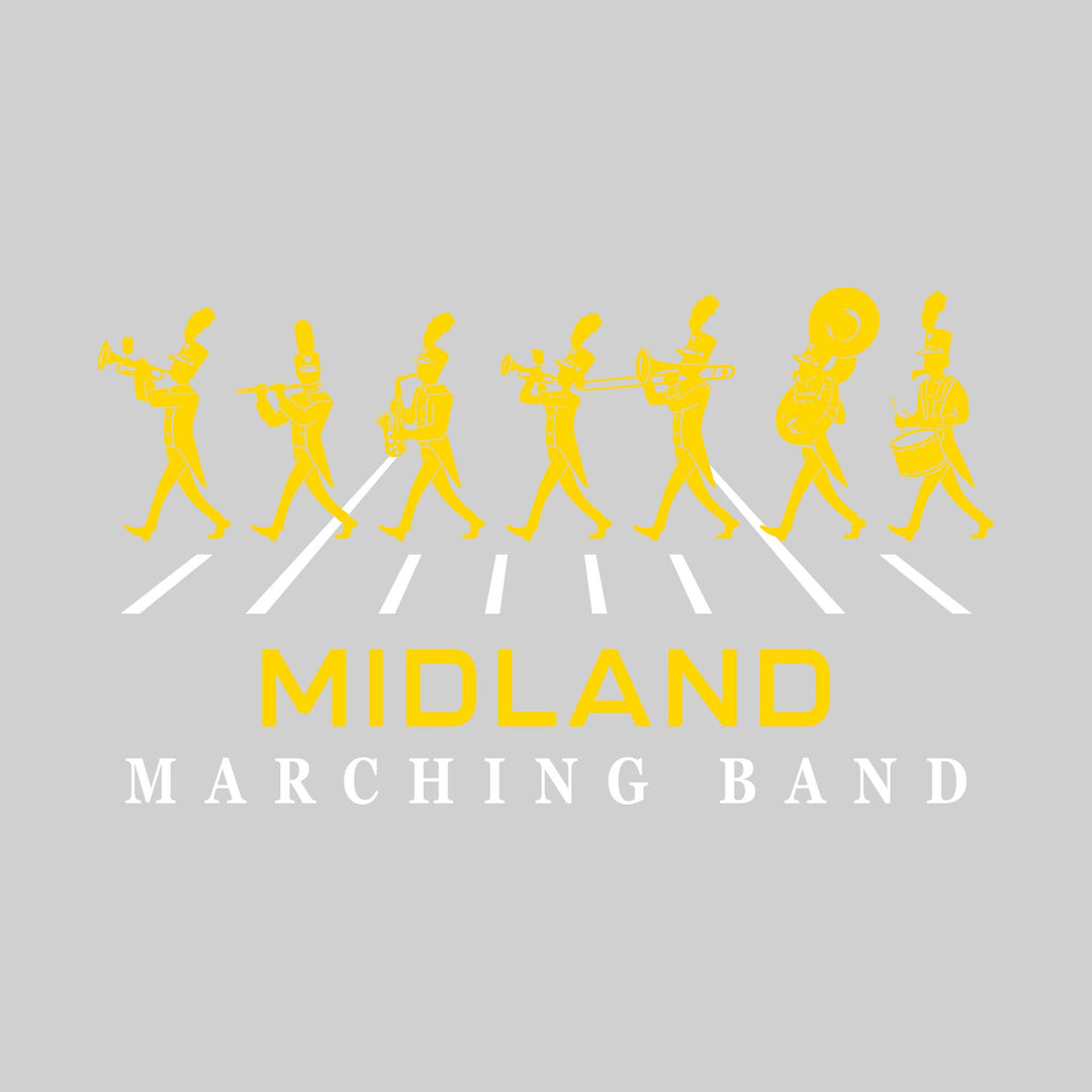 Midland Chemics - Marching Band - Marching Band Silhouettes with Yard Lines