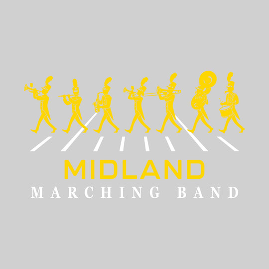 Midland Chemics - Marching Band - Marching Band Silhouettes with Yard Lines