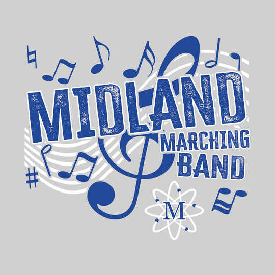 Midland Chemics - Marching Band - School Name with Treble Clef &amp; Music Notes