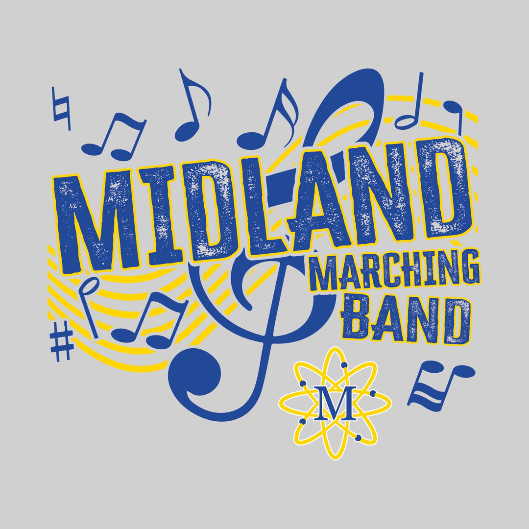 Midland Chemics - Marching Band - School Name with Treble Clef &amp; Music Notes