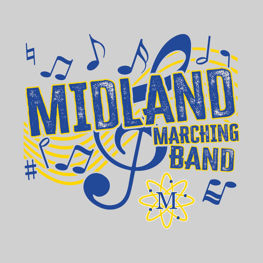 Midland Chemics - Marching Band - School Name with Treble Clef &amp; Music Notes