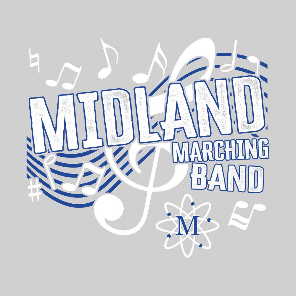 Midland Chemics - Marching Band - School Name with Treble Clef & Music Notes