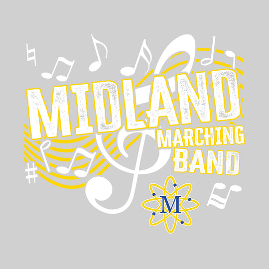 Midland Chemics - Marching Band - School Name with Treble Clef &amp; Music Notes