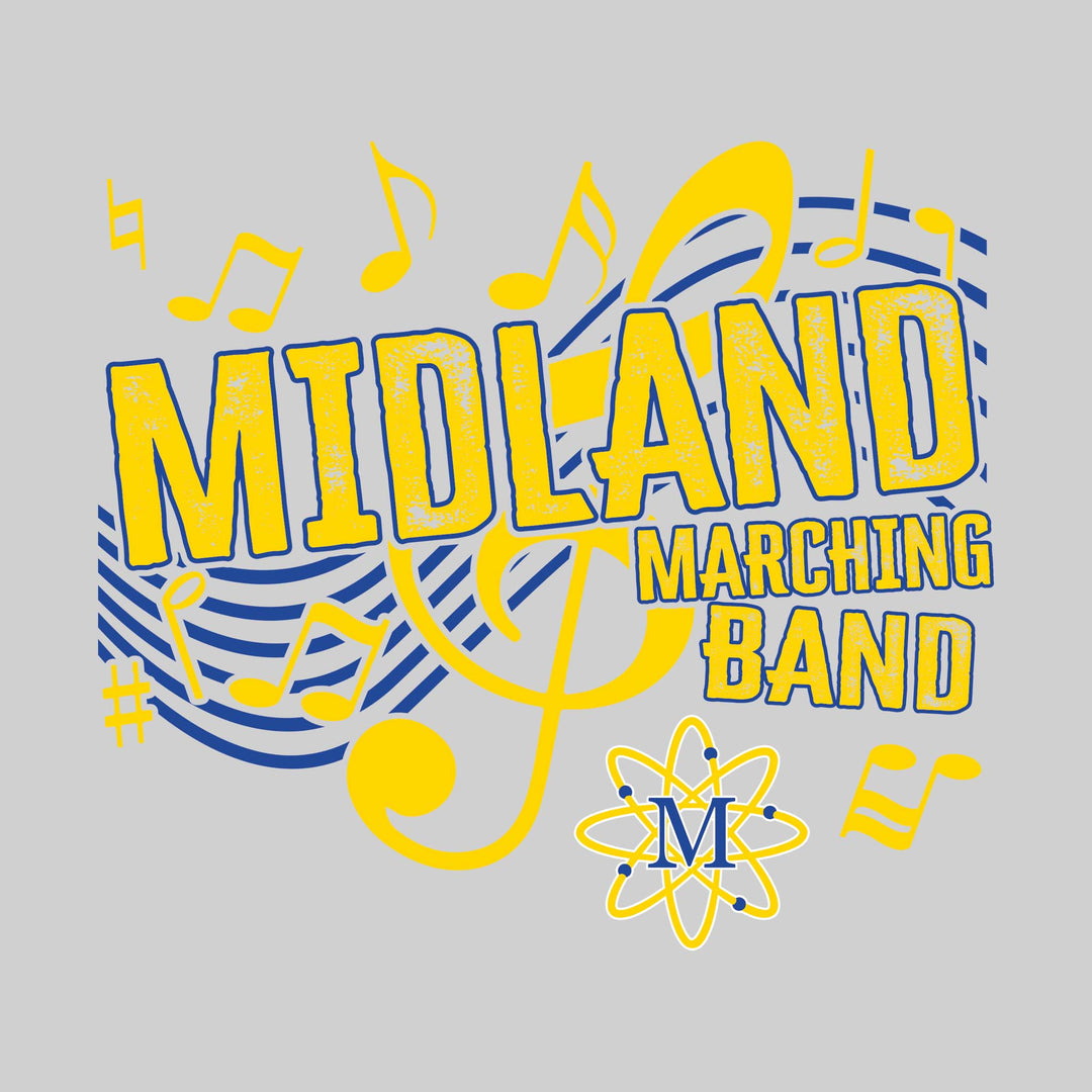Midland Chemics - Marching Band - School Name with Treble Clef &amp; Music Notes