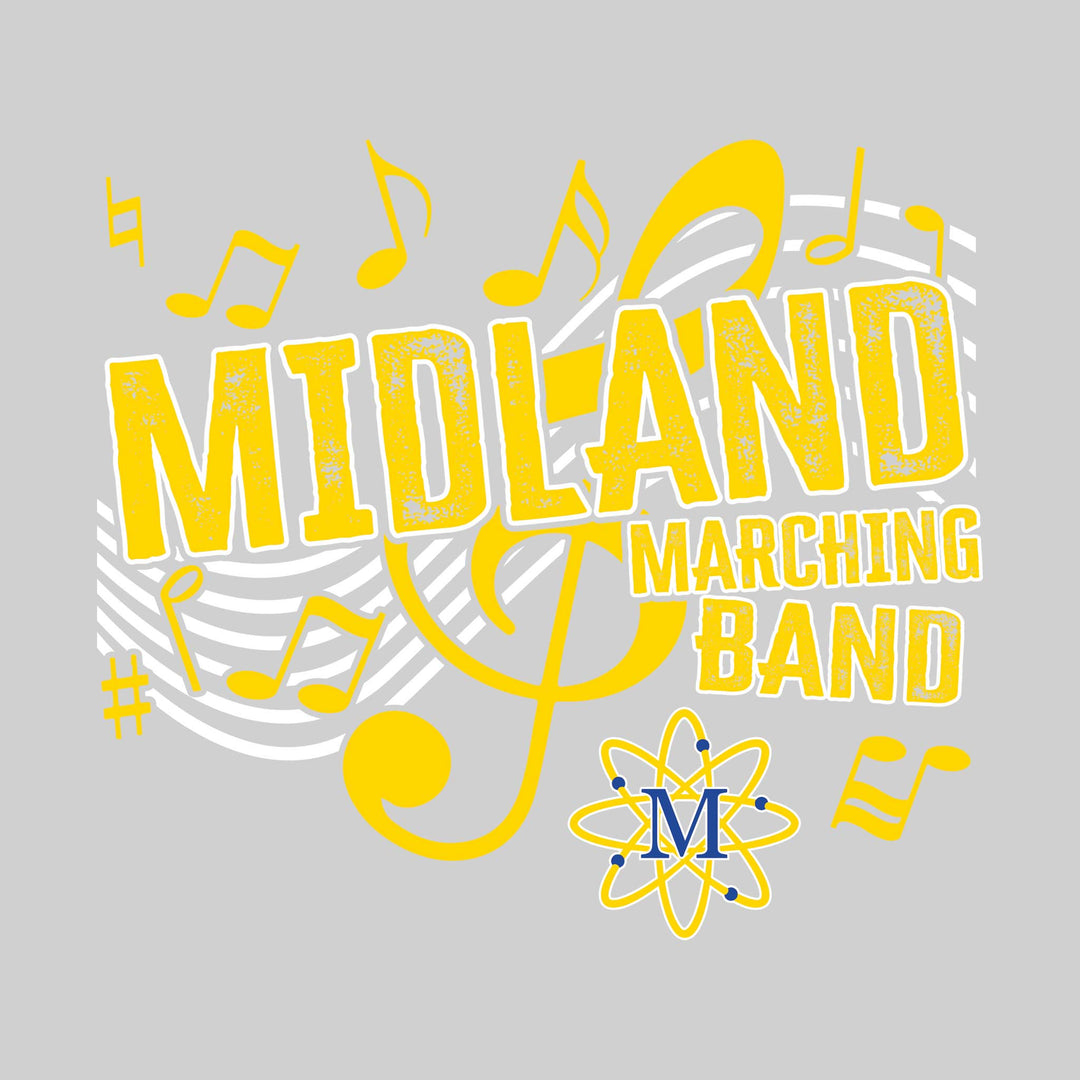 Midland Chemics - Marching Band - School Name with Treble Clef &amp; Music Notes