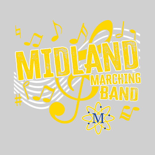 Midland Chemics - Marching Band - School Name with Treble Clef &amp; Music Notes