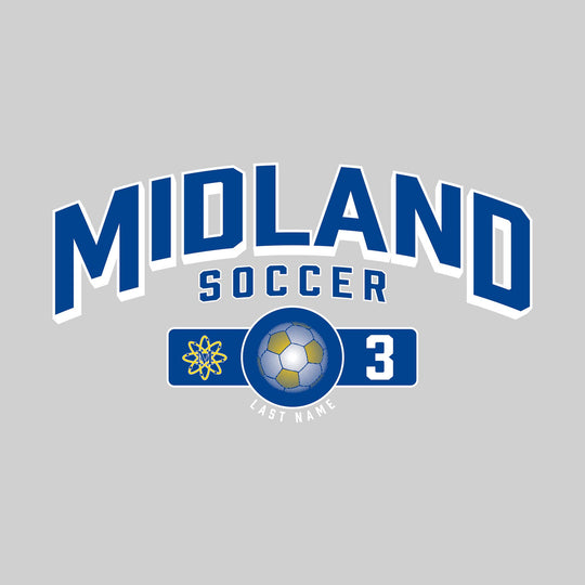 Midland Chemics - Soccer - Arched Western Over Mascot Name & Number
