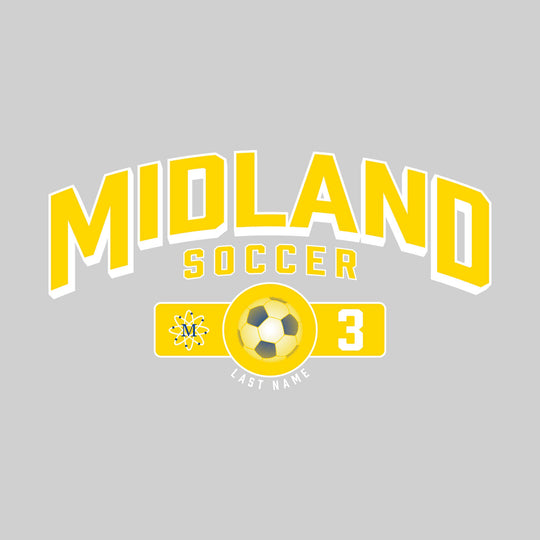 Midland Chemics - Soccer - Arched Western Over Mascot Name & Number