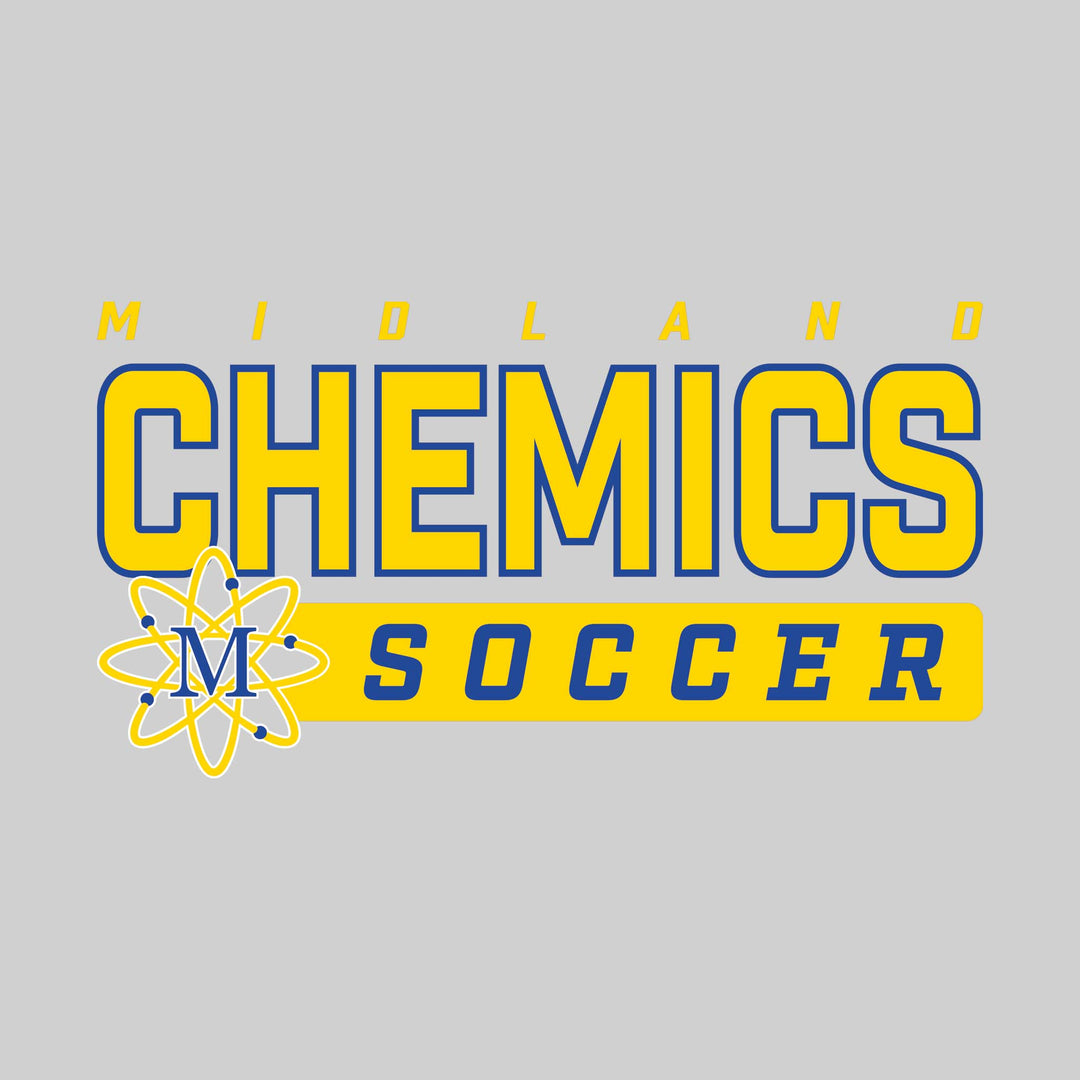 Midland Chemics - Soccer - Outlined Mascot Name with Mascot &amp; Soccer