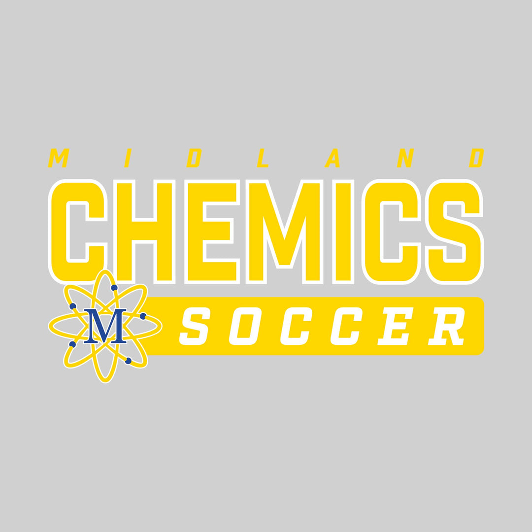 Midland Chemics - Soccer - Outlined Mascot Name with Mascot &amp; Soccer