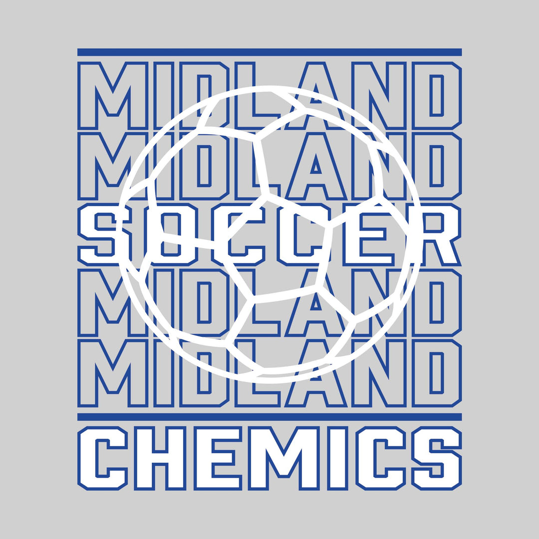 Midland Chemics - Soccer - Repeated School Name with Soccer Ball Outline