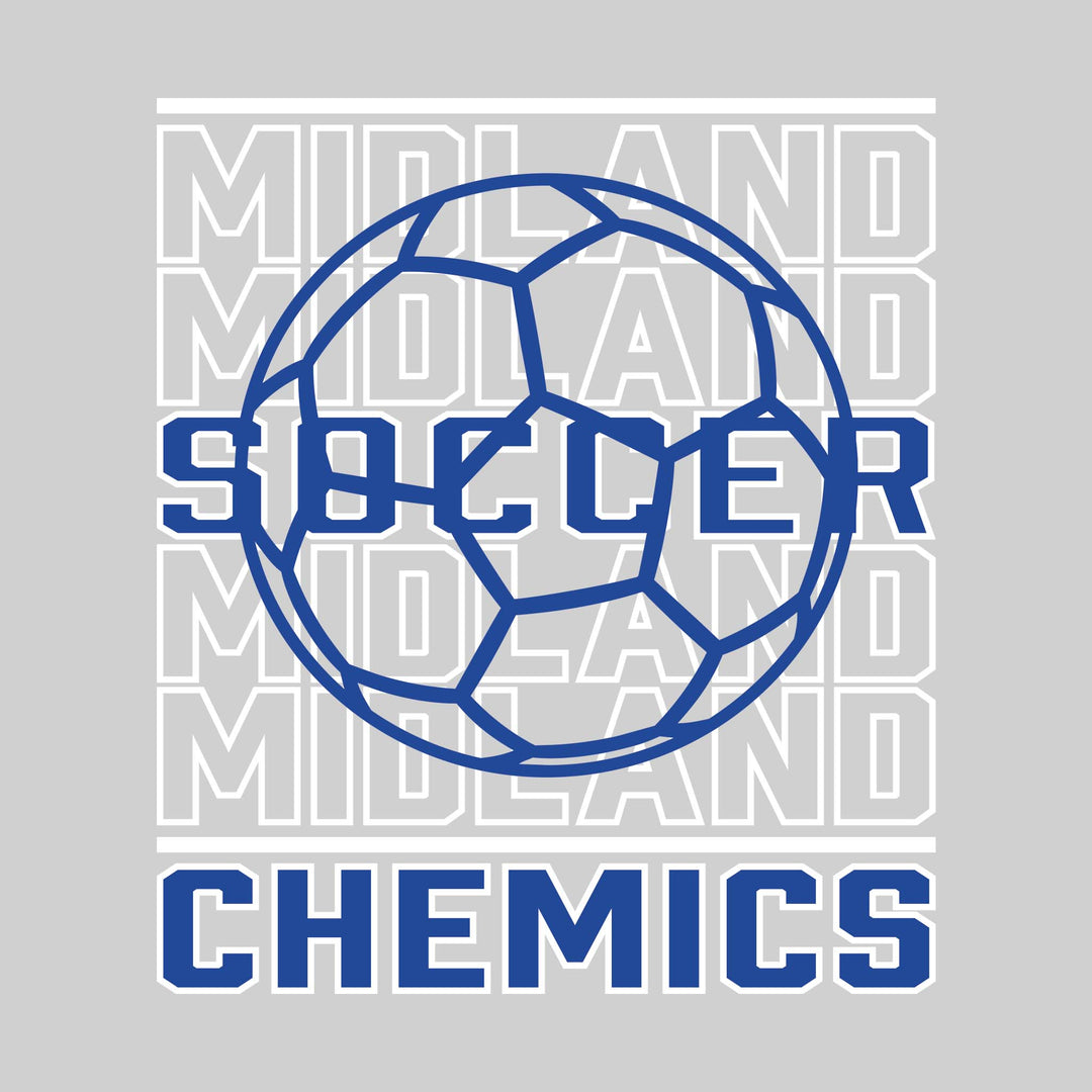 Midland Chemics - Soccer - Repeated School Name with Soccer Ball Outline