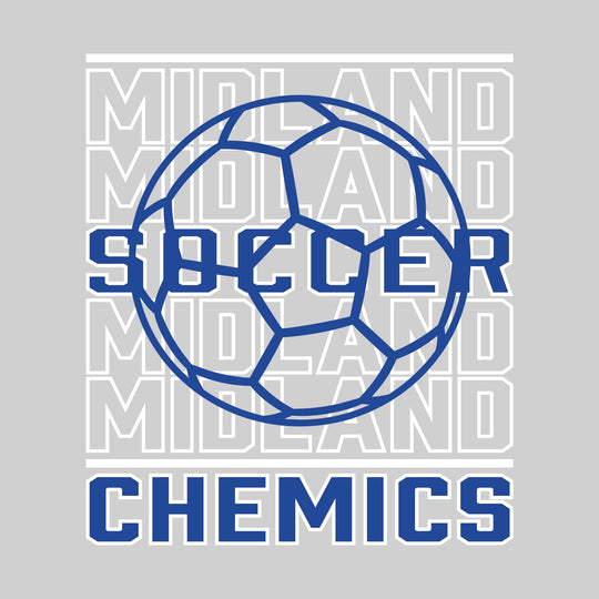 Midland Chemics - Soccer - Repeated School Name with Soccer Ball Outline