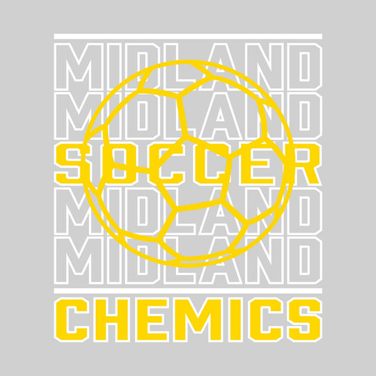 Midland Chemics - Soccer - Repeated School Name with Soccer Ball Outline