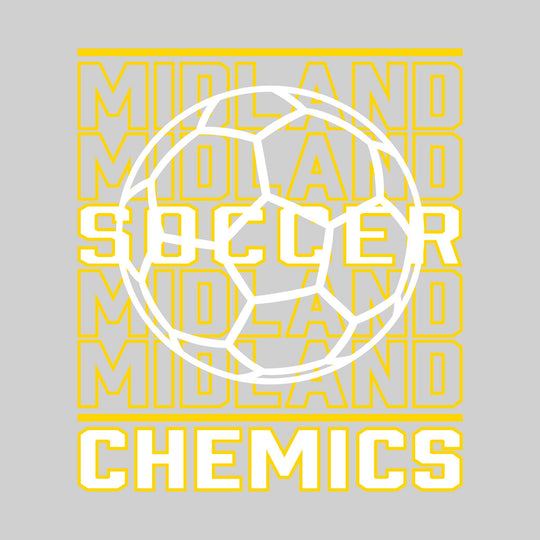 Midland Chemics - Soccer - Repeated School Name with Soccer Ball Outline