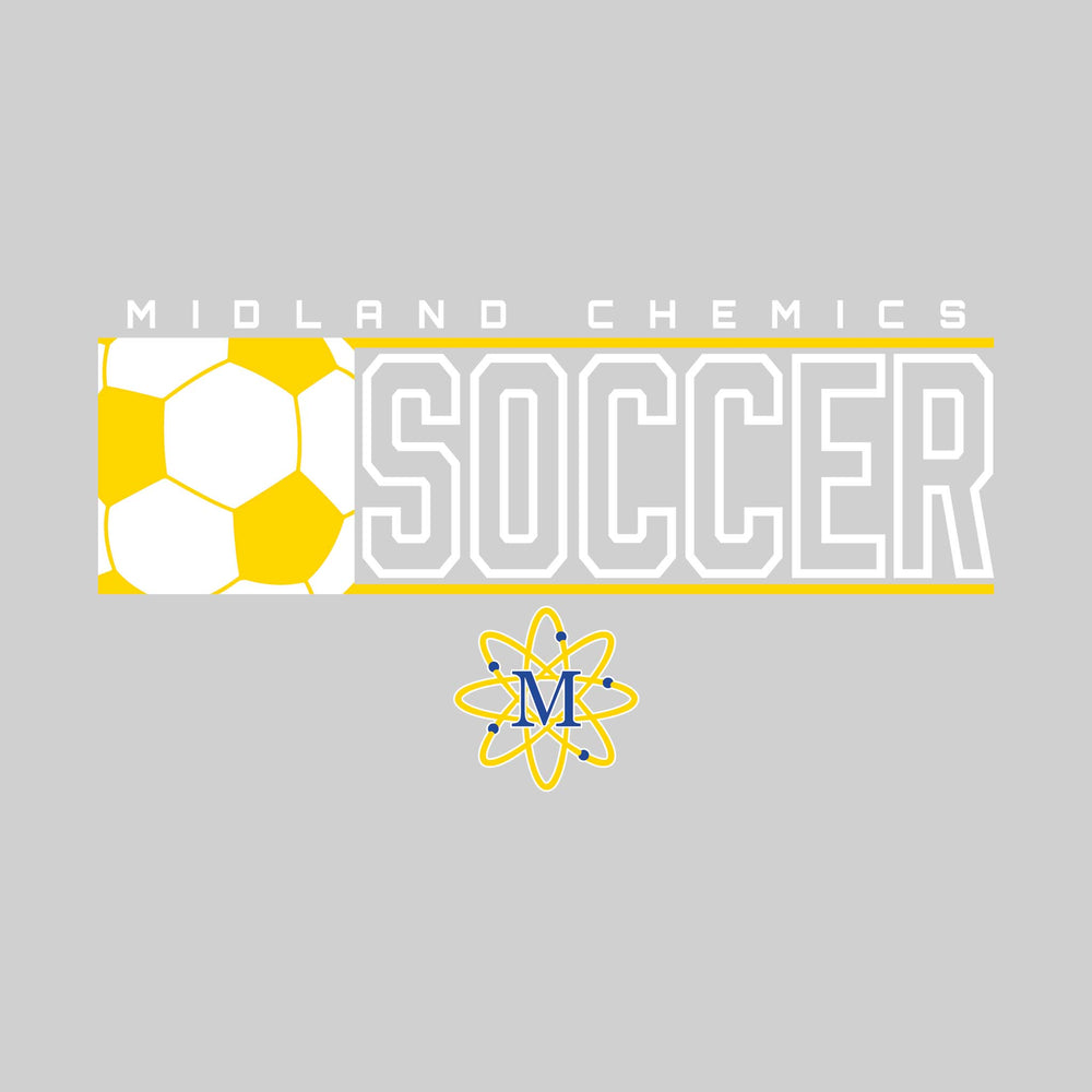 Midland Chemics - Soccer - School Name with Squared Soccer Ball & Mascot