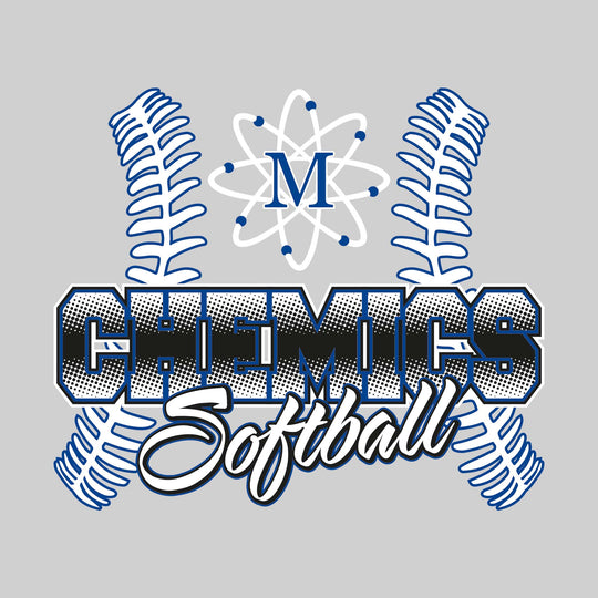 Midland Chemics - Softball - Halftone Chemics with Softball Stitches