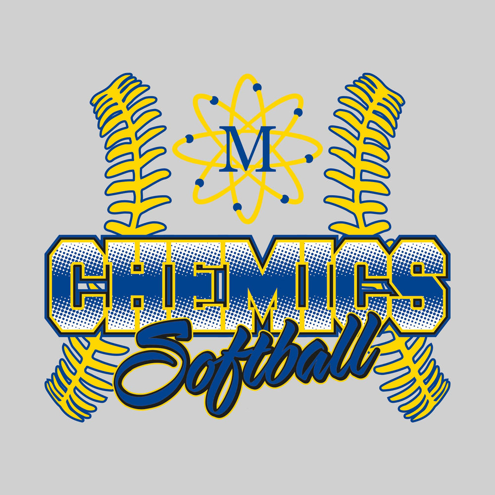 Midland Chemics - Softball - Halftone Chemics with Softball Stitches
