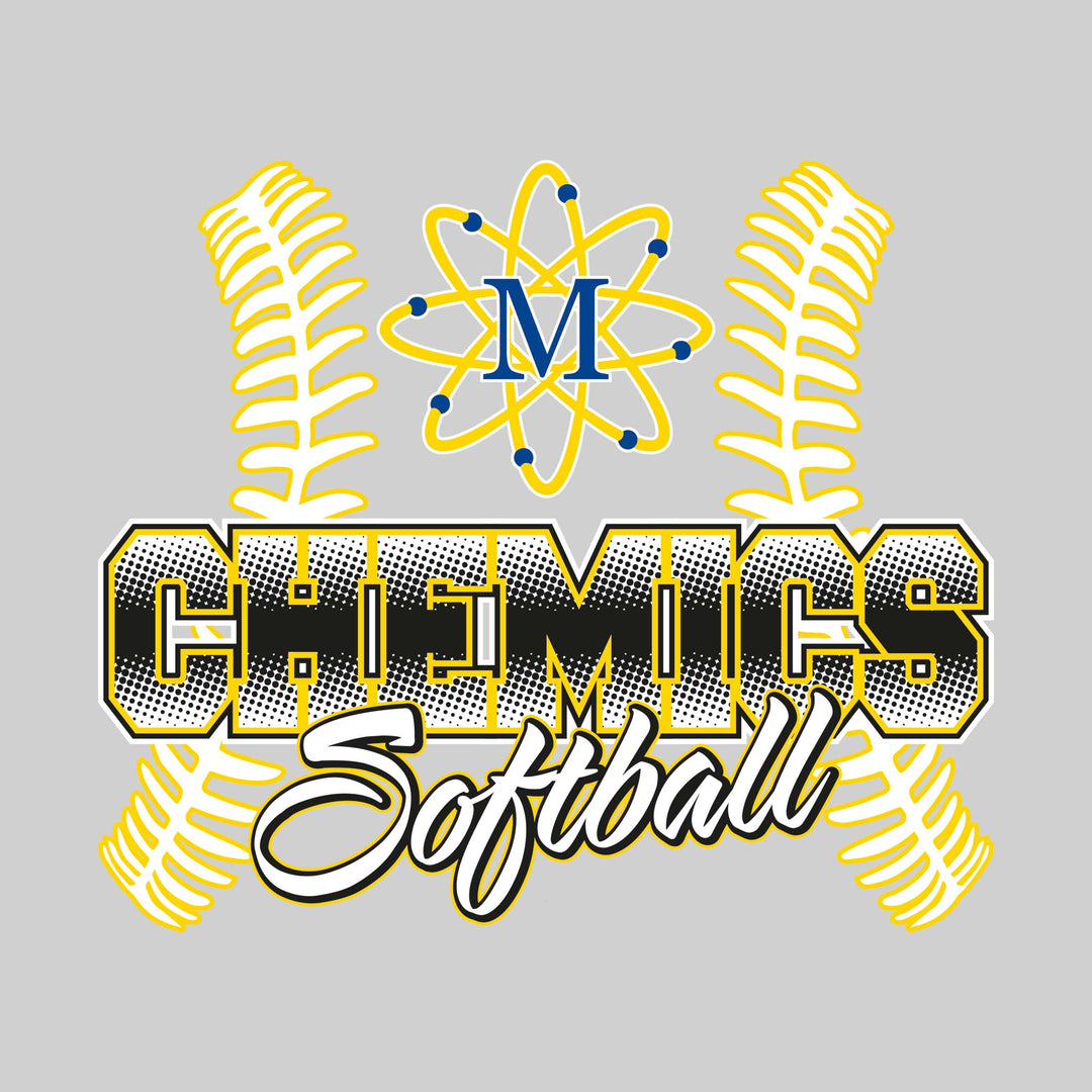 Midland Chemics - Softball - Halftone Chemics with Softball Stitches