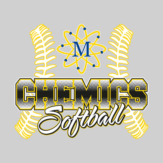 Midland Chemics - Softball - Halftone Chemics with Softball Stitches