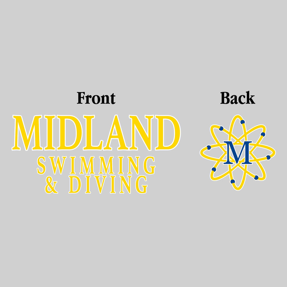 Midland Chemics - Swimming & Diving - Midland Swimming & Diving - Outlined Text Mascot on Back