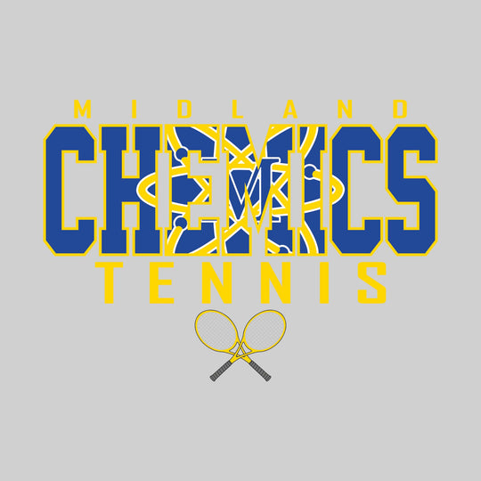 Midland Chemics - Tennis - Outlined Chemics with Mascot Inset and Crossed Rackets
