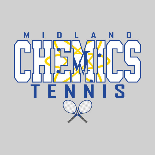 Midland Chemics - Tennis - Outlined Chemics with Mascot Inset and Crossed Rackets