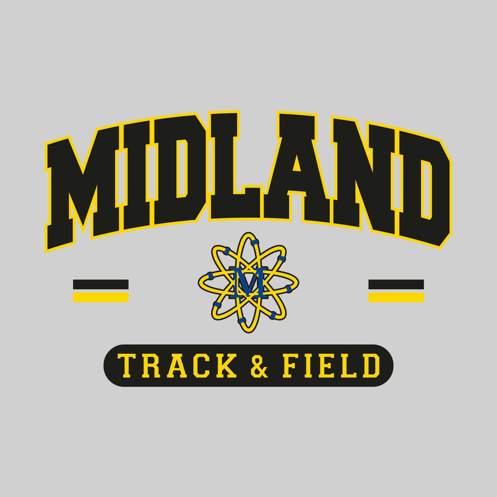 Midland Chemics - Track & Field - Arched School Name Over Mascot with School Color Bars