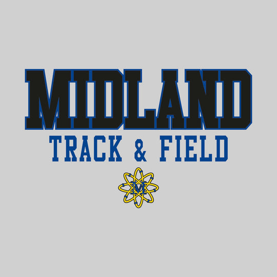 Midland Chemics - Track & Field - Outlined School Name Over Track & Field with Mascot