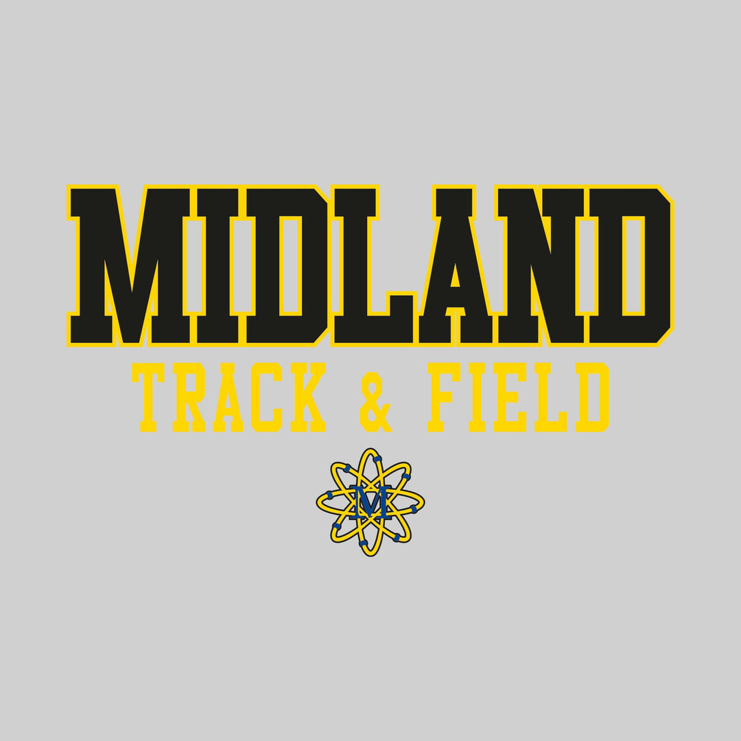 Midland Chemics - Track & Field - Outlined School Name Over Track & Field with Mascot