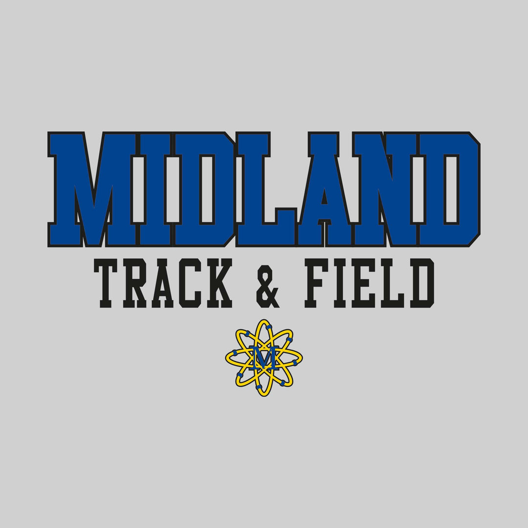 Midland Chemics - Track & Field - Outlined School Name Over Track & Field with Mascot