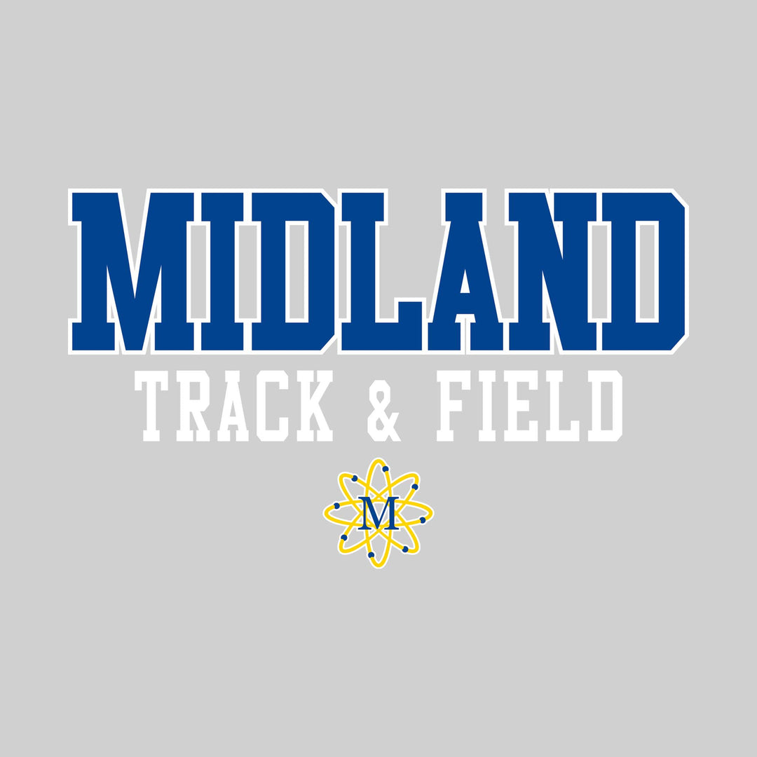 Midland Chemics - Track & Field - Outlined School Name Over Track & Field with Mascot