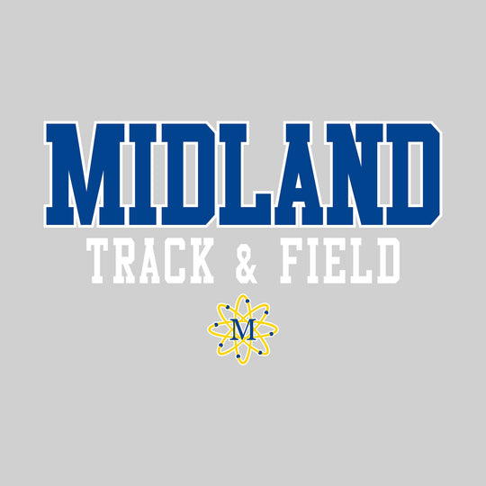 Midland Chemics - Track & Field - Outlined School Name Over Track & Field with Mascot