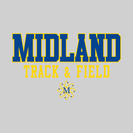 Midland Chemics - Track & Field - Outlined School Name Over Track & Field with Mascot