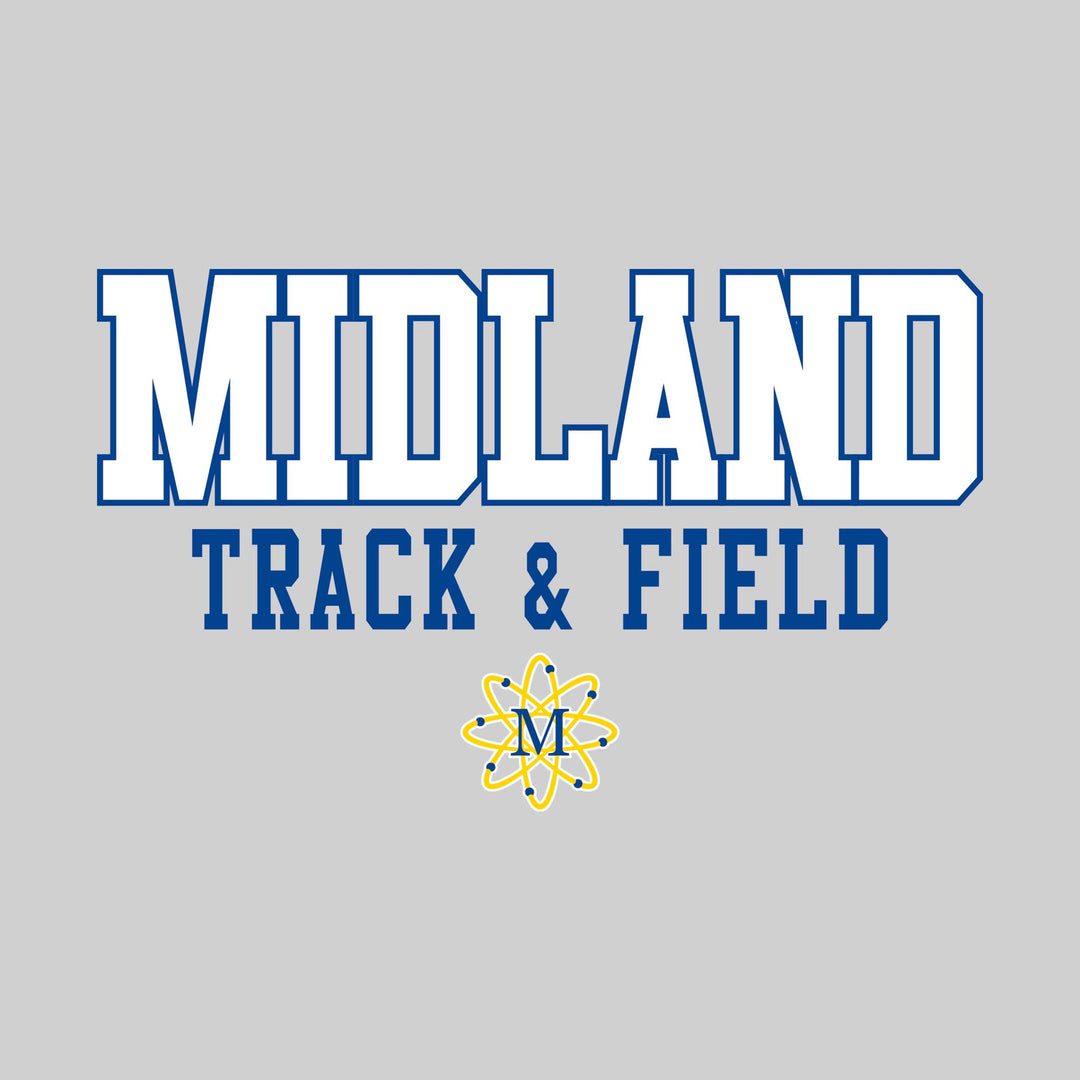 Midland Chemics - Track & Field - Outlined School Name Over Track & Field with Mascot