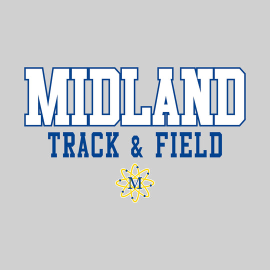 Midland Chemics - Track & Field - Outlined School Name Over Track & Field with Mascot