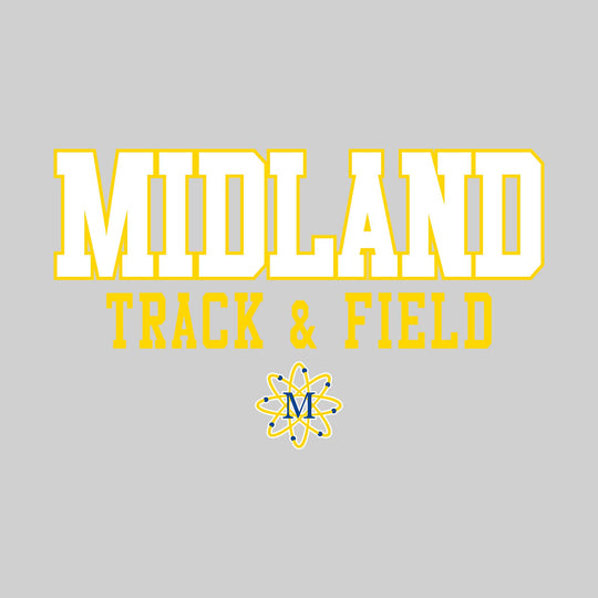 Midland Chemics - Track & Field - Outlined School Name Over Track & Field with Mascot