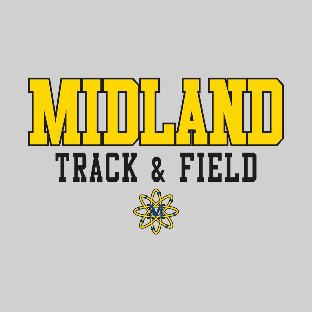 Midland Chemics - Track & Field - Outlined School Name Over Track & Field with Mascot