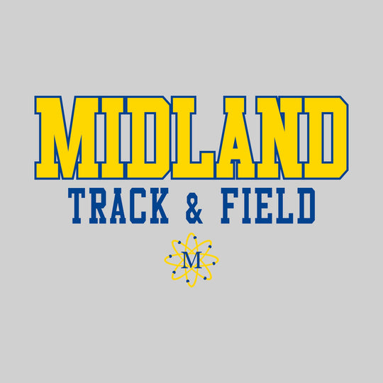Midland Chemics - Track & Field - Outlined School Name Over Track & Field with Mascot