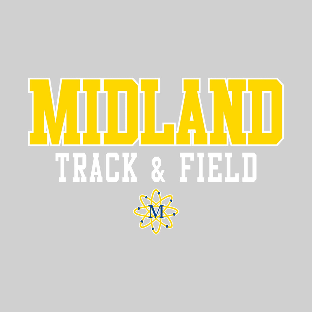 Midland Chemics - Track & Field - Outlined School Name Over Track & Field with Mascot