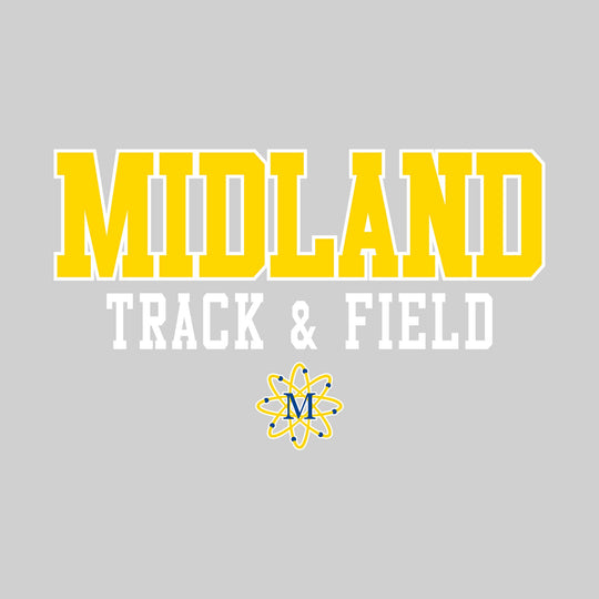 Midland Chemics - Track & Field - Outlined School Name Over Track & Field with Mascot