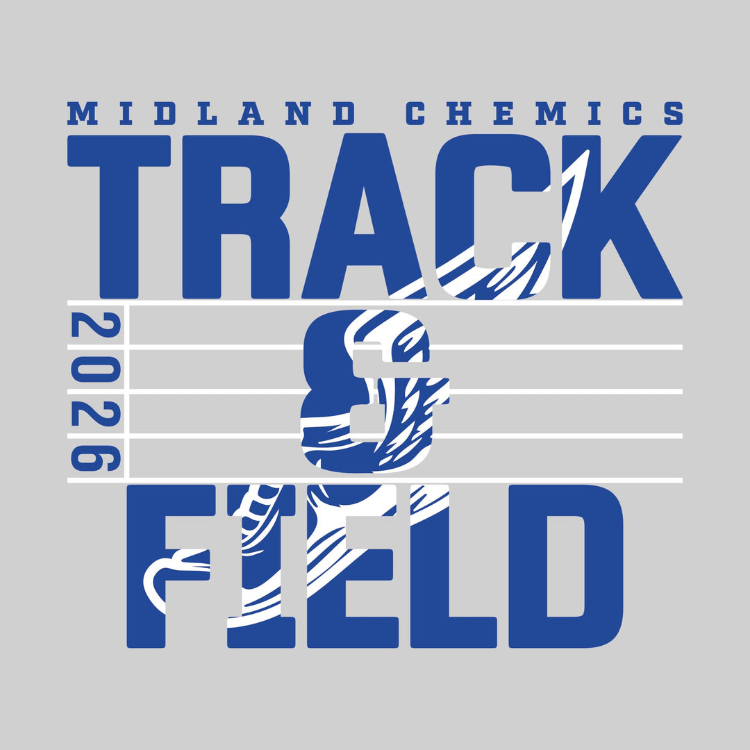 Midland Chemics - Track &amp; Field - Track Lanes with Year and Winged Shoe