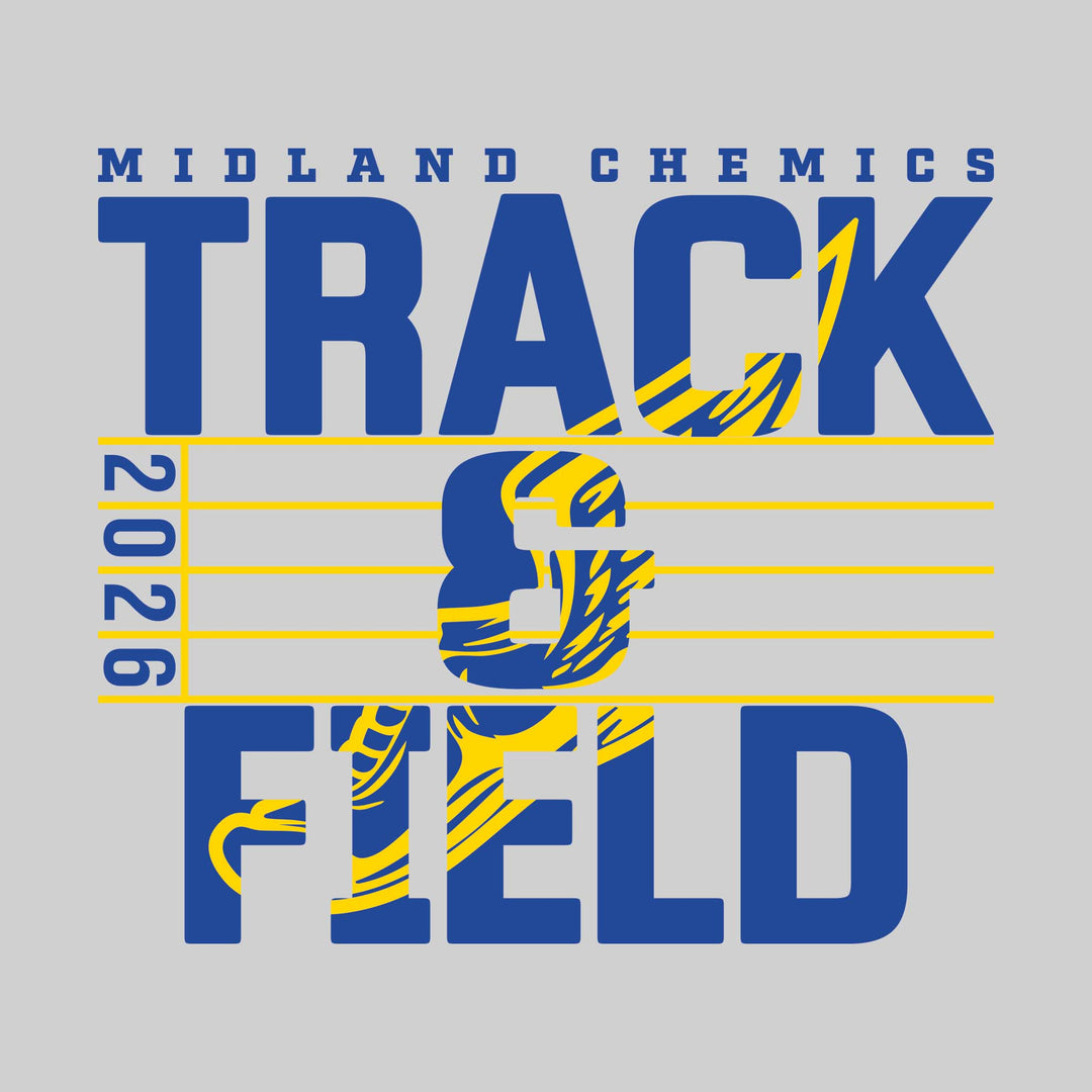 Midland Chemics - Track &amp; Field - Track Lanes with Year and Winged Shoe